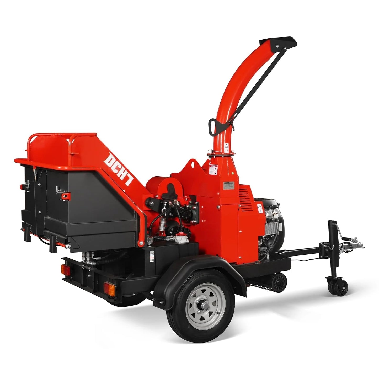 MechMaxx 4 inch DUCAR 212cc 7HP Gasoline Engine Powered Wood Chipper Shredder with Tow Bar, 4" Max Chipping Diameter Capacity, Emergency Stop Button, Model GS650