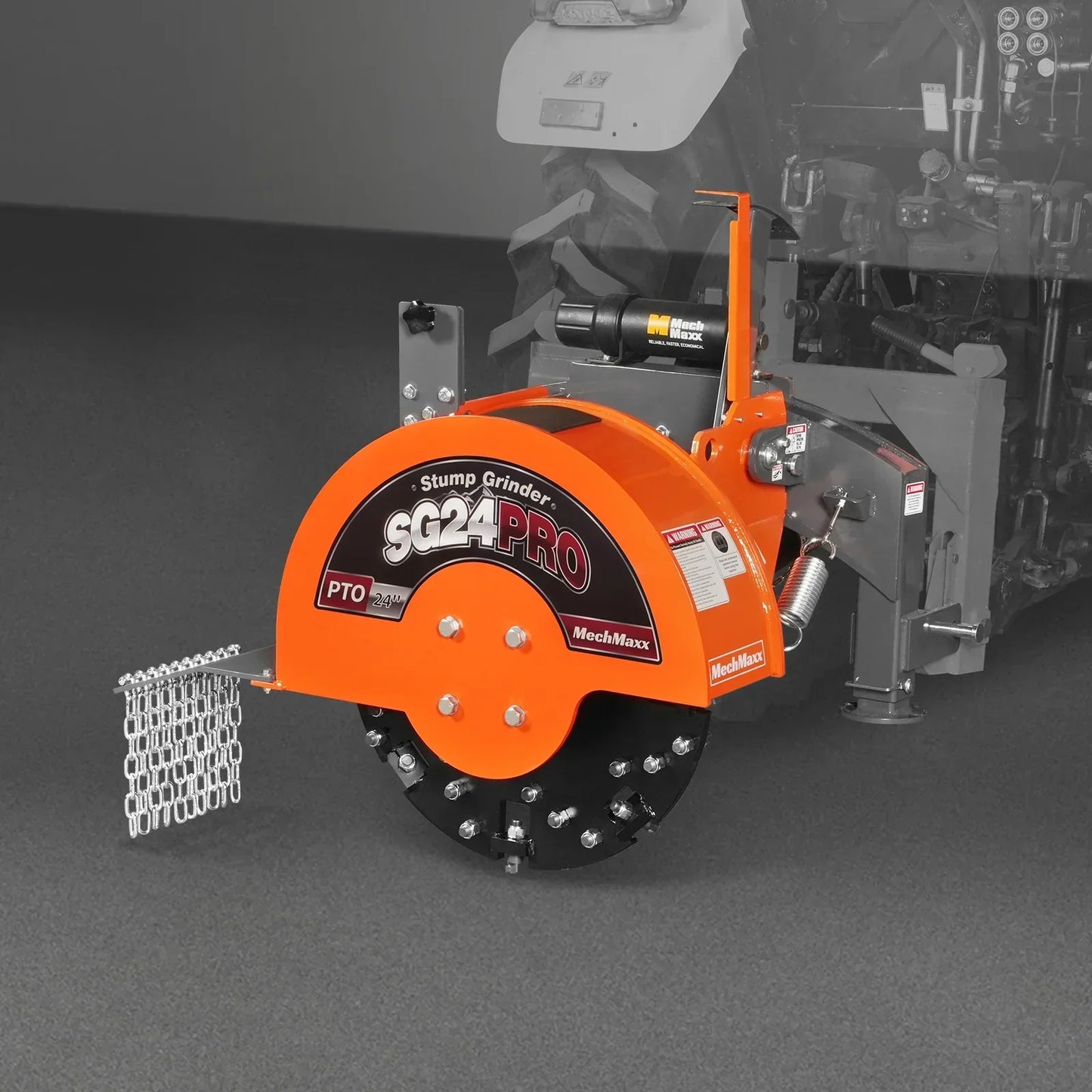 3-Point PTO Stump Grinder with 34 Carbide Teeth (PTO Shaft Included with Slip Clutch),  for 15-45HP Tractor,  SG24PRO